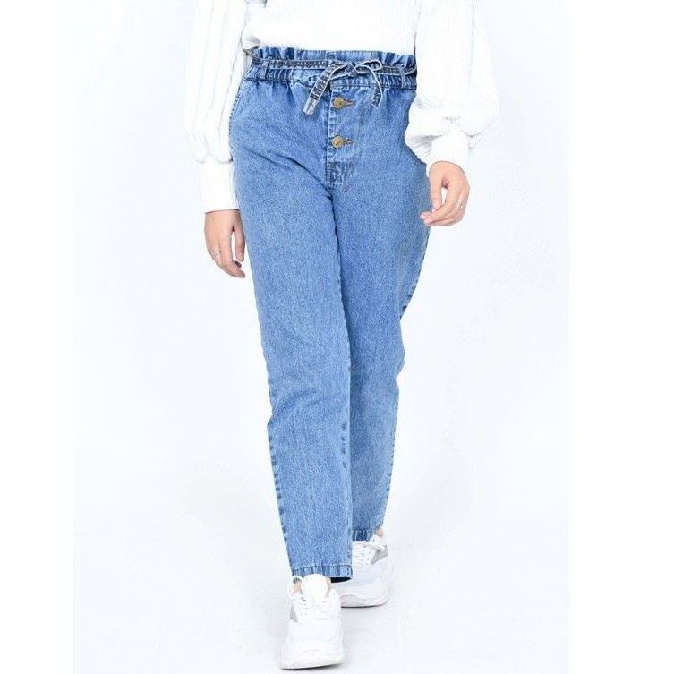 DIFA JEANS / DRAKO JEANS JUMBO L DAN XL BAGGY JEANS BOYFRIENDS WANITA // BAGGY KANCING TALI