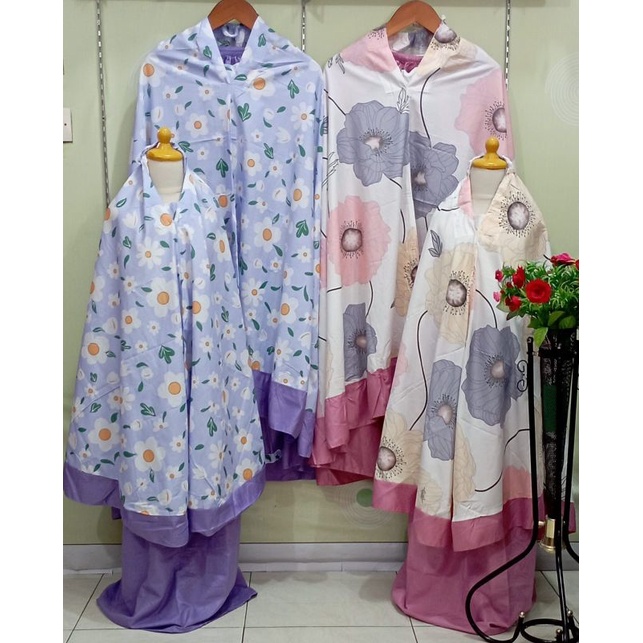 Mukena Couple Dewasa / Mukena Bunga / Mukena Motif / Mukena Couple Ibu Anak