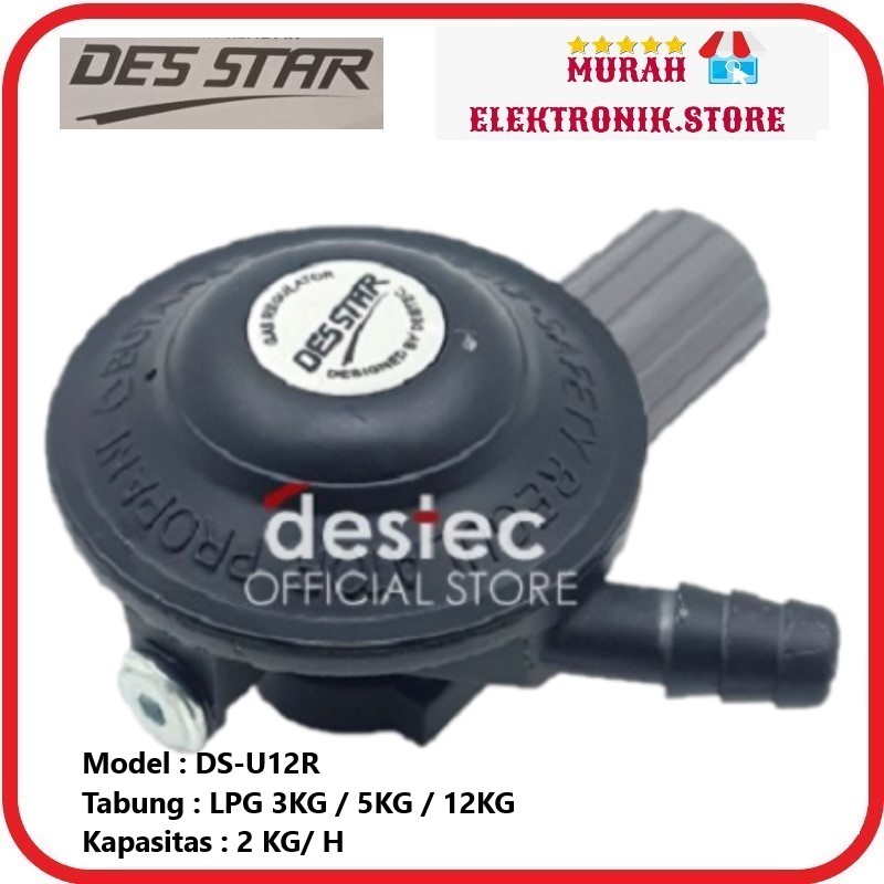 Regulator Gas DESSTAR DS-U12RM &amp; DS-U12R Tekanan Rendah dengan Indikator Meter