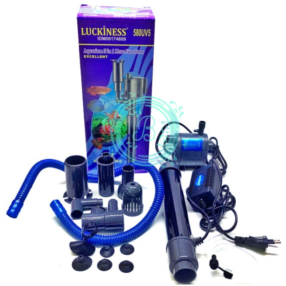 Luckiness 580UV5 Luckiness Lampu UV dan Pompa Aquarium 5in1 Luckiness UV 5 in 1