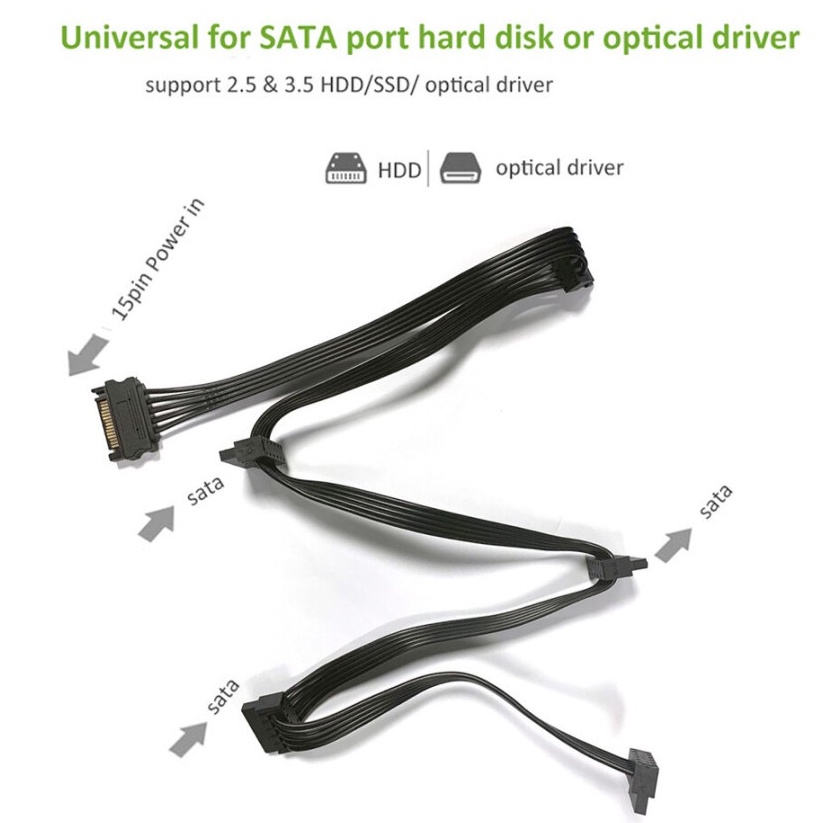 SKU-1294 KABEL SATA 15 PIN 1 TO 5 POWER SATA TO 5 SATA HDD SSD 1 KE 5