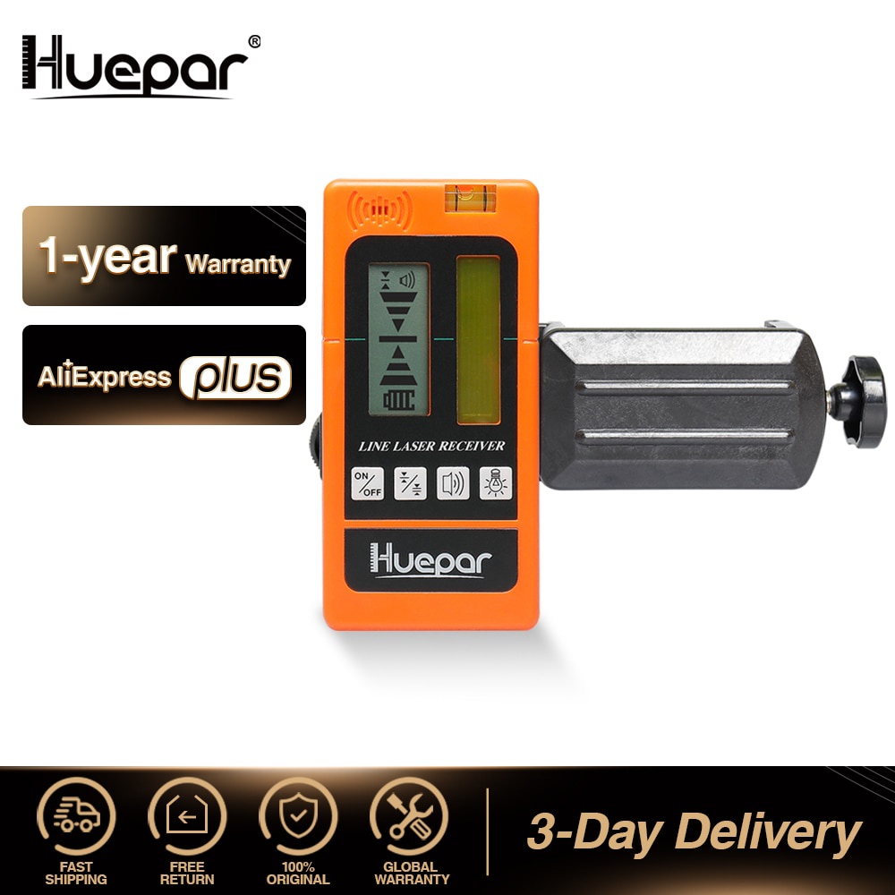 PREORDER Huepar Digital LCD Laser Receiver Outdoor Mode Laser Detektor Tersedia untuk Berdenyut Hija