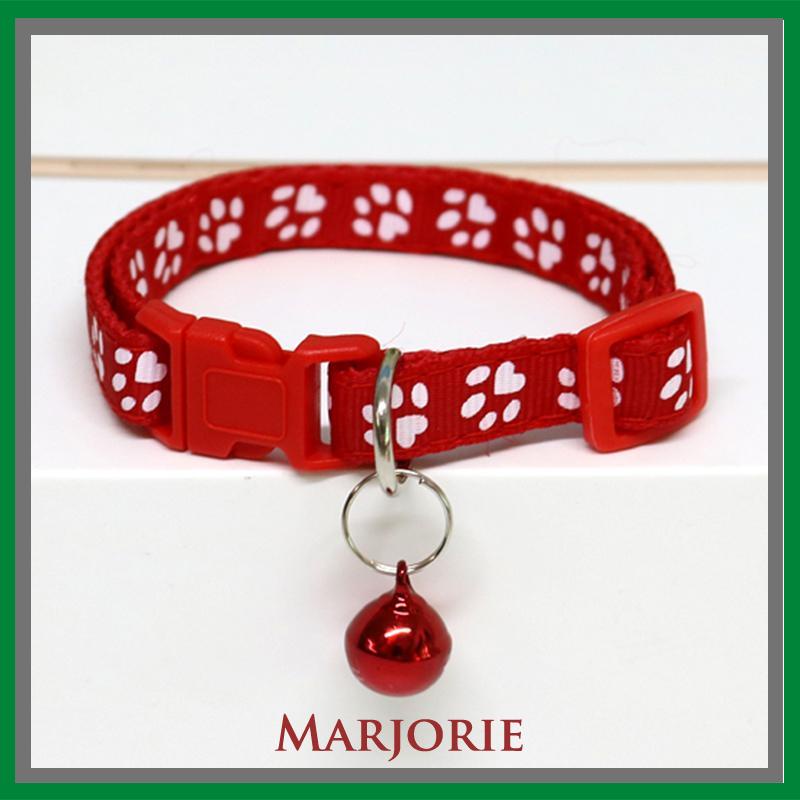 Adjustable Pet Cat Dog Puppy Glossy Reflective Collar Safety Buckle Bell Strap S-MJD