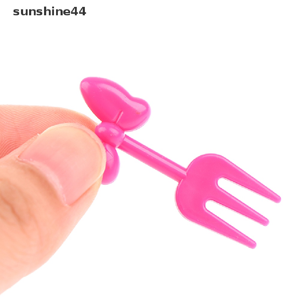 Sunshine 10Pcs Tusuk Gigi Buah / Dessert Reusable Untuk Anak