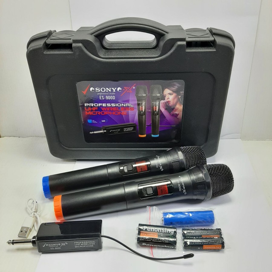Mic SONY ES-900D UHF Microphone Double Wireless Led Display-Koper