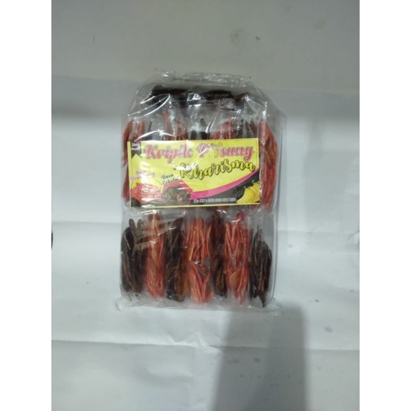 

kripik pisang dua rasa, coklat dan stawberry