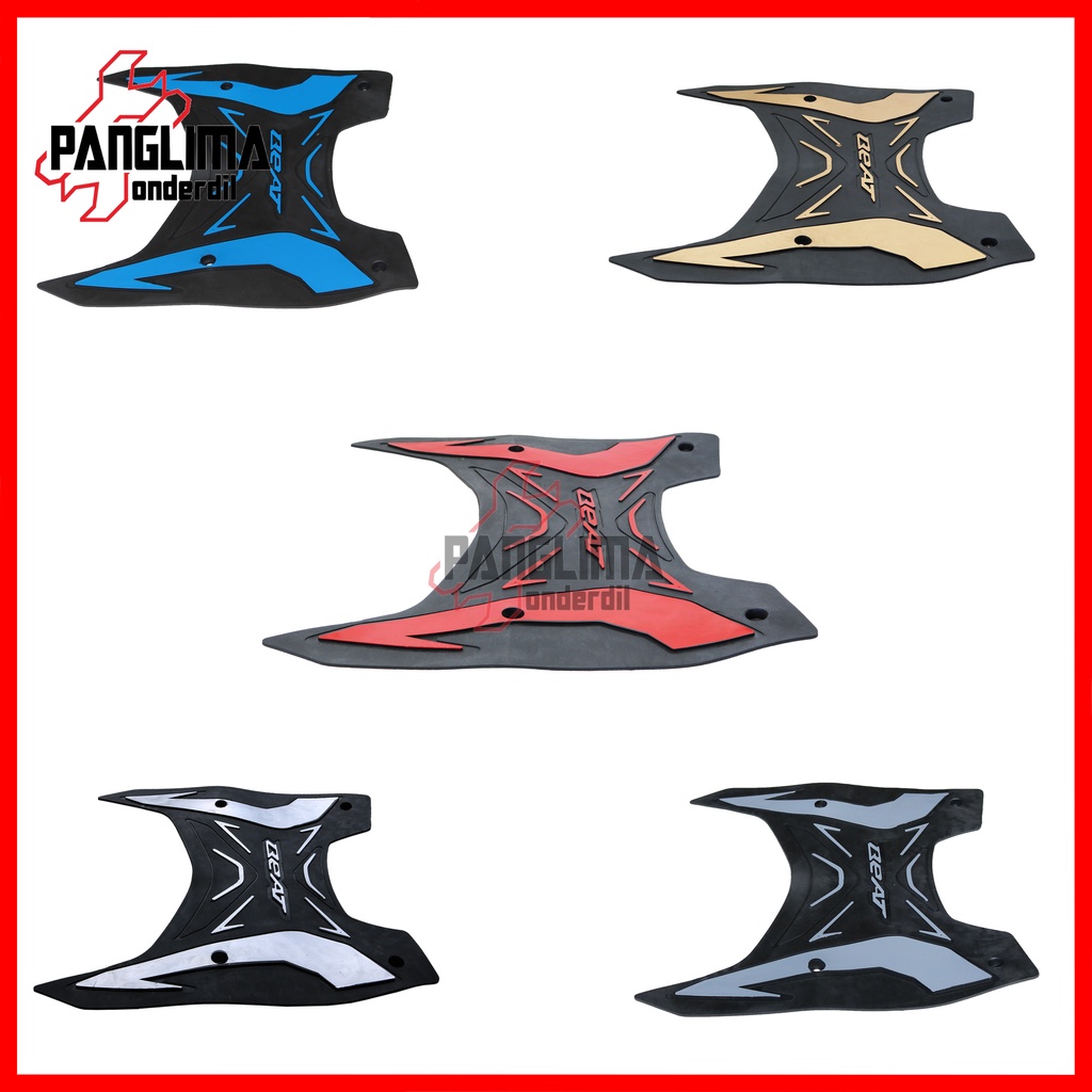 Karet Karpet Beat FI LED Sporty-Street K1A eSP New 2020 Warna Merah-Biru-Emas-Silver-Abu Injekan-Pijakan-Alas Kaki-Bordes
