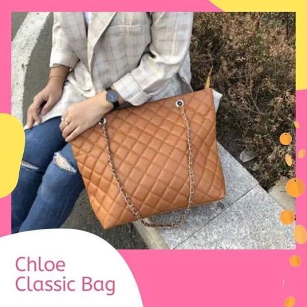 CHLOE CLASSIC BAG Brown - Tote Bag - Shoulder Bag - Tas wanita Best Seller