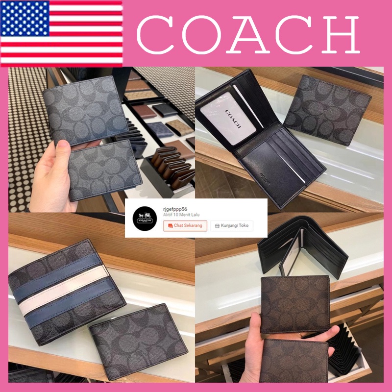 Spot) dompet COACH/74993/dompet pria/26072/dompet lipat/dompet asli/dompet kulit/dompet cowok