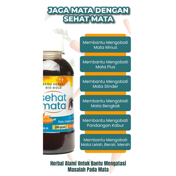 Sehat Mata Bio Gold Madu Dengan Extrak Blueberry Dan Carroy Untuk Kesejatan Mata Isi 280gr