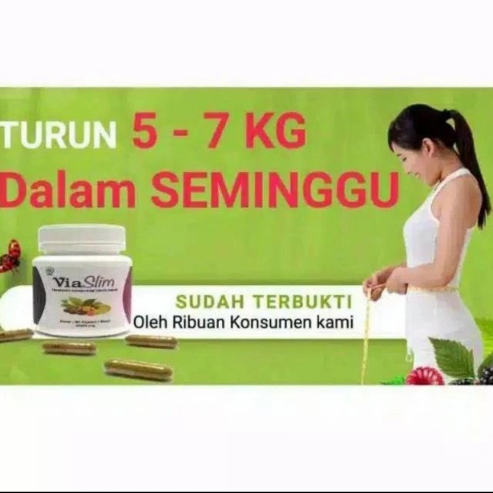 (Bisa Cod) ViaSlim Via Slim Asli Obat Pelangsing Penurun Berat Badan Alami/Herbal