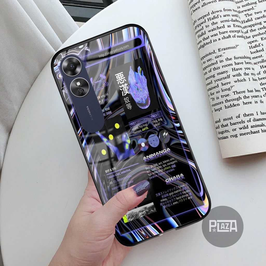 Softcase Glass Kaca [K126] OPPO A17 Terbaru Casing Handphone-Pelindung Handphone
