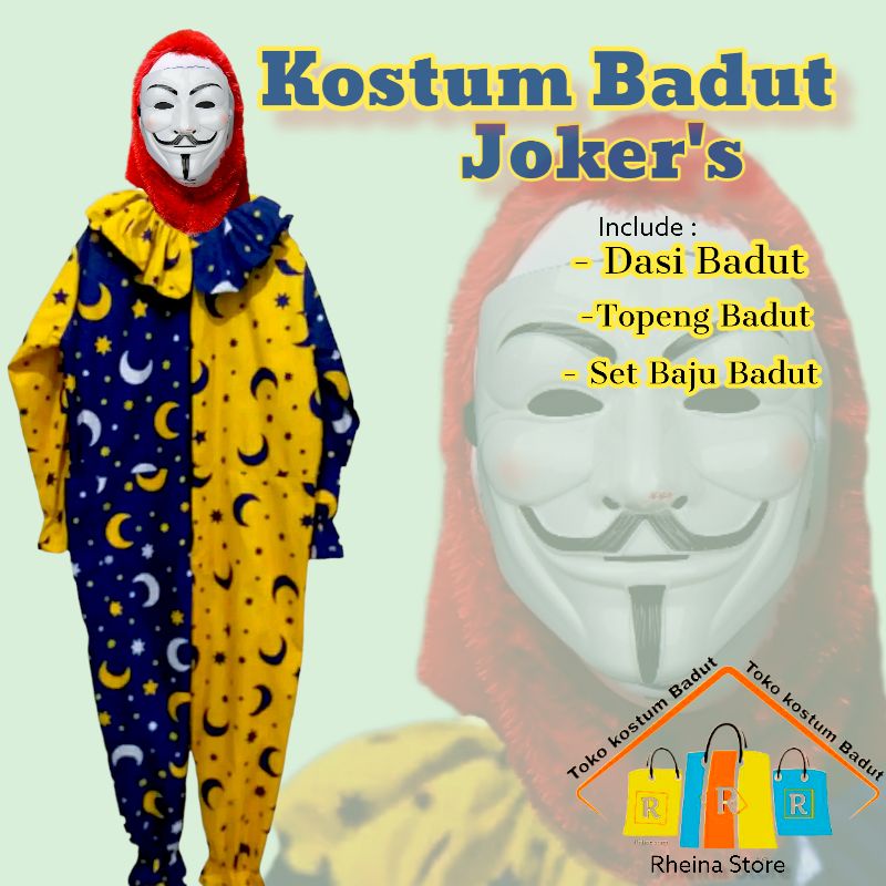 Kostum Badut Ulang Tahun/kostum Baju Badut Hadiah/Kostum Baju Badut Topeng
