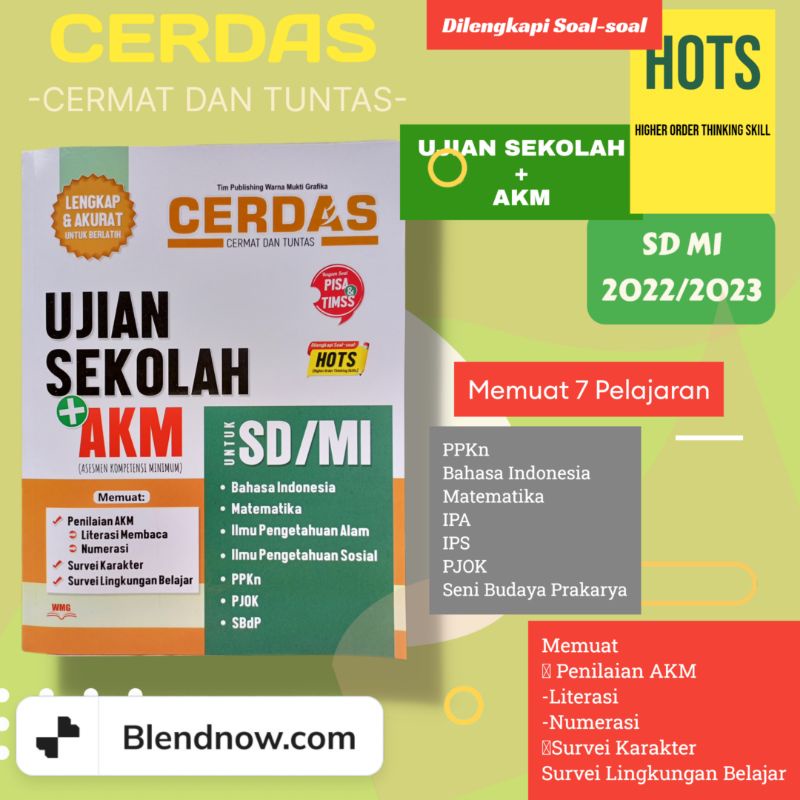 Buku Cerdas Ujian Sekolah dan AKM SD MI 2022-2023 Cerdas Cermat US+AKM SD