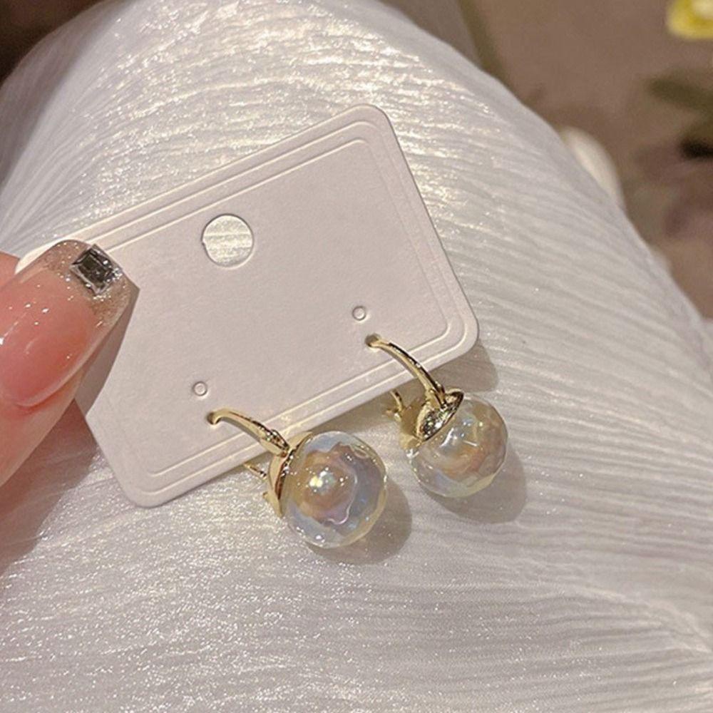 Mxbeauty Glazed Bead Earrings Elegan Desain Feminim Rasa Temperamen Hadiah Perhiasan Pernikahan Untuk Her Anting Gaya Korea