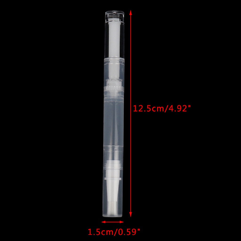 (lightoverflow2) 5pcs Botol Minyak Nutrisi Kuku Kosong 3ML Dengan Brush Aplikator