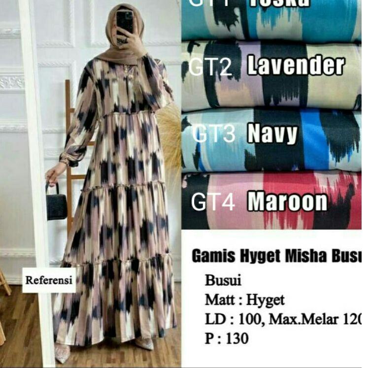 Terbaik Gamis  Murah /  HYGET Busui Tali Serut Samping MOTIF dy