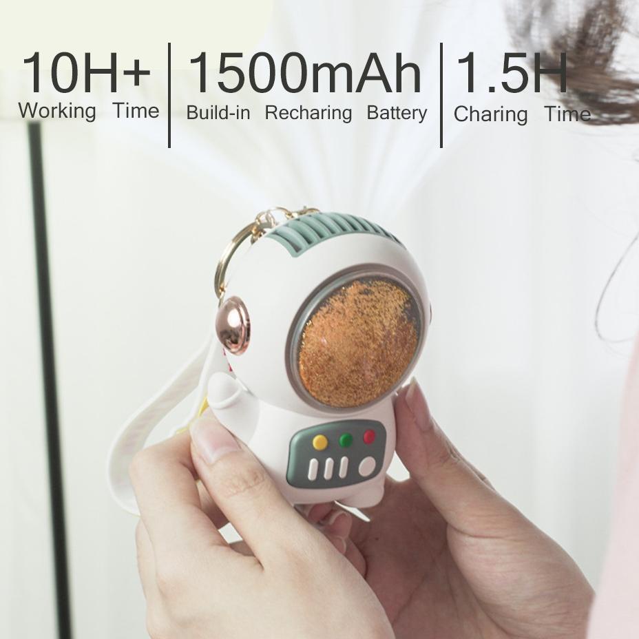 Obral Hemat Astronaut Cute Fan Kipas Angin Mini Portable Karakter Kipas Astronot Kapasitas Besar USB Charge 2-Speed Angin Kencang