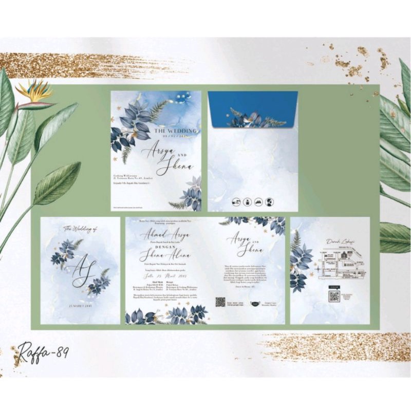 blangko kartu undangan Raffa 89 + amplop (kosongan)