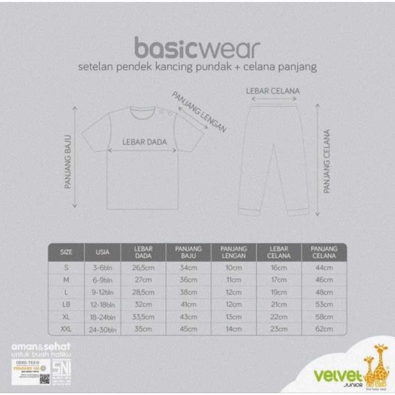 Velvet Junior Setelan Lengan Pendek Celana Panjang Brilliant Blue - Baju Anak