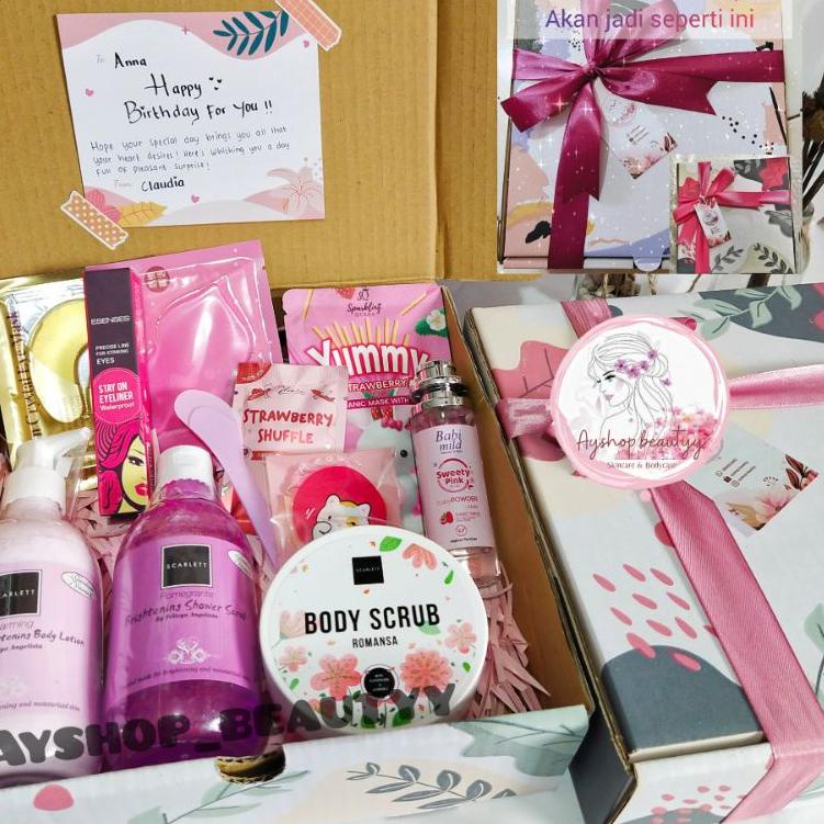 kww (1KG) BEBAS REQUEST Hampers Scarlett Whitening / Gift Box Scarlett Whitening / Kado Ulang Tahun 