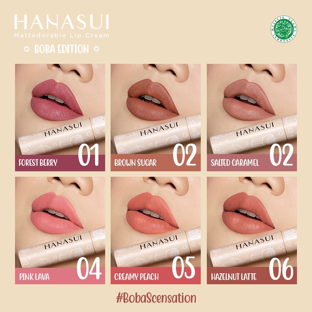 HANASUI MATTEDORABLE LIPCREAM LIPSTICK BOBA EDITION