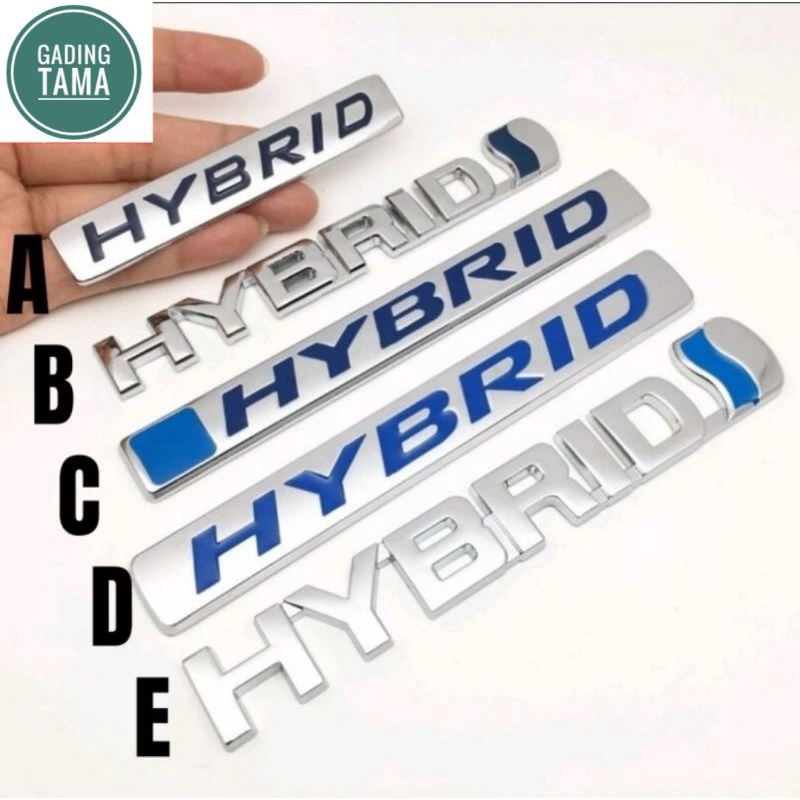 Emblem Stiker Mobil HYBRID Bahan METAL