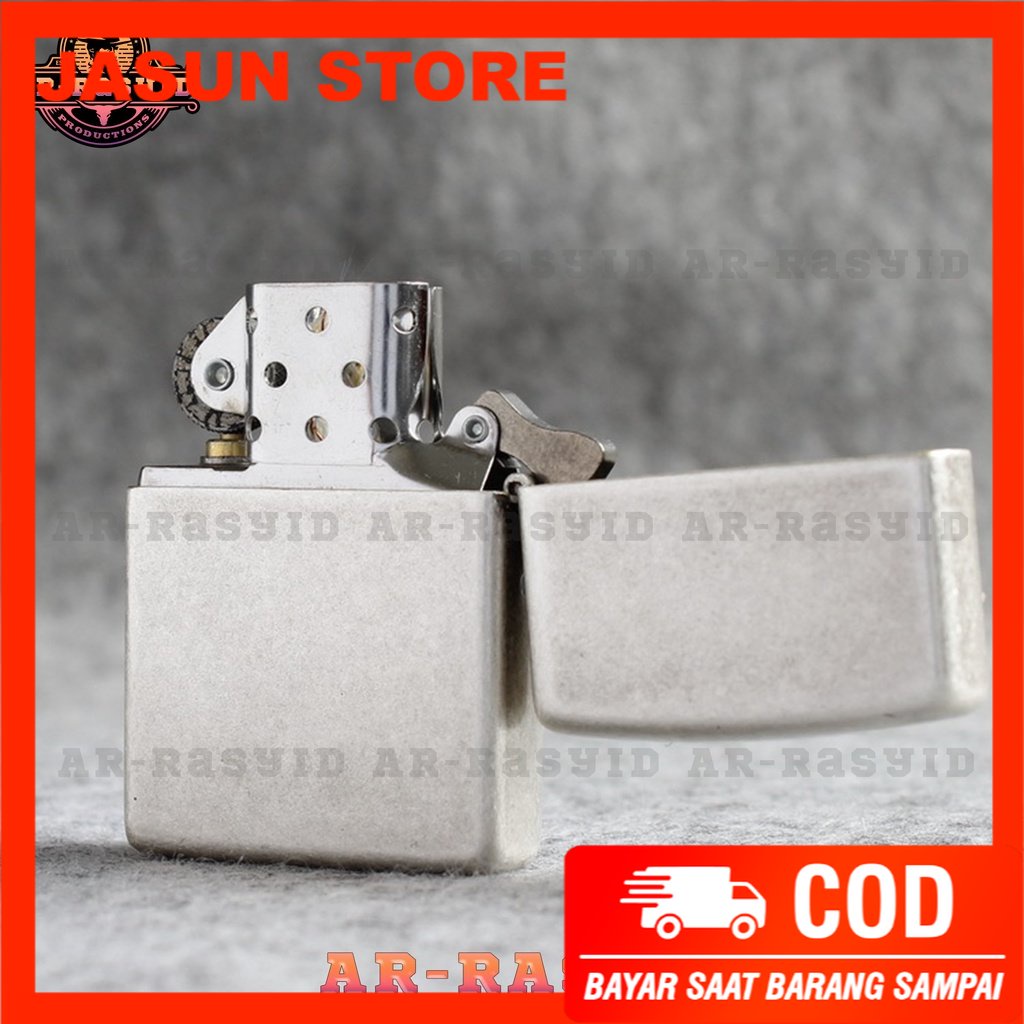 Bisa COD! Korek Api Minyak Zippo Silver Motif Ikan Ancient Fish 121FB