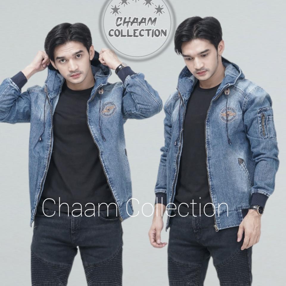 Rekomendasi [COD]Jaket Jeans Denim Kupluk|Jaket Casual Pria|Jaket Denim Pria |Jaket Bomber Jeans Top