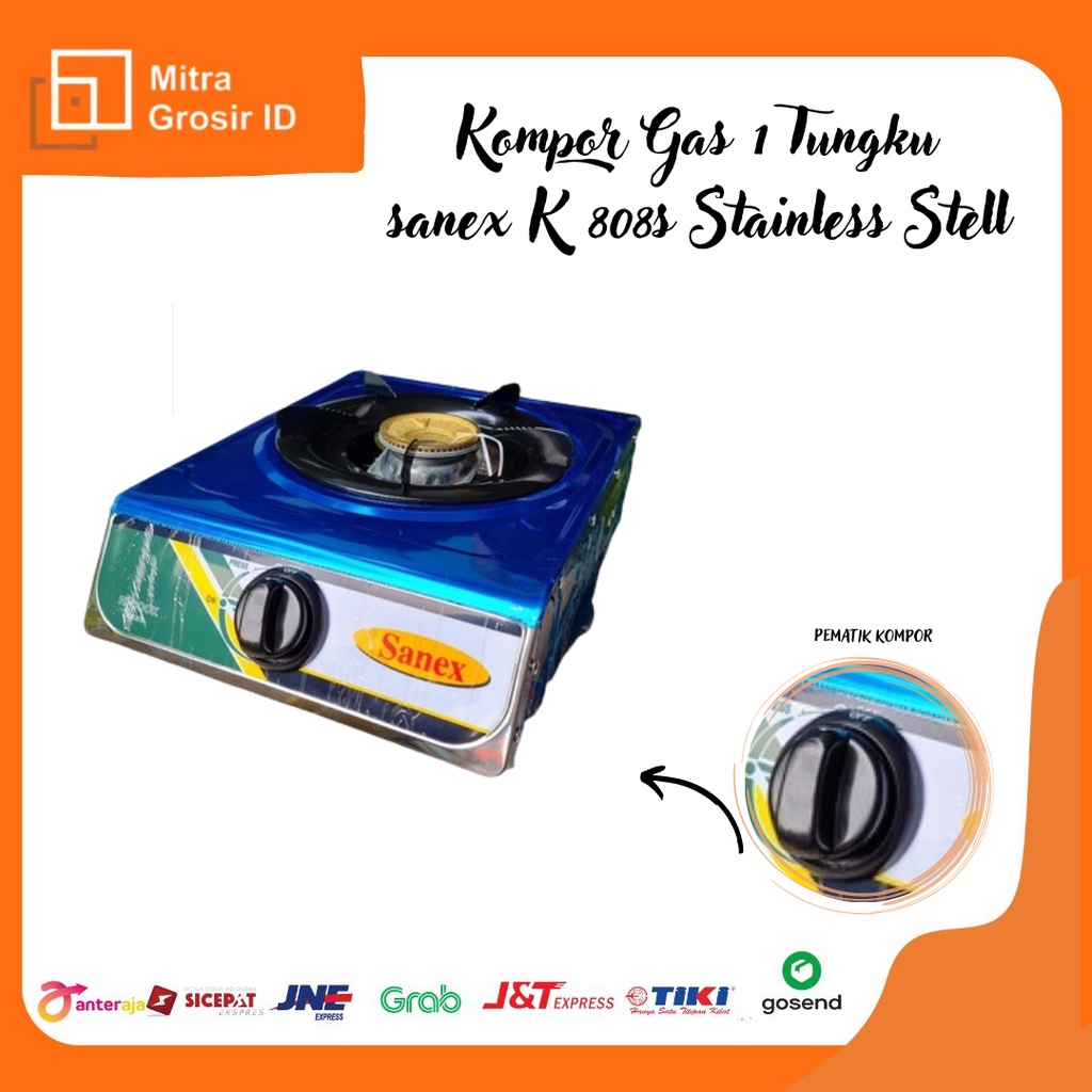 Kompor Gas 1 Tungku SANEX K-808S Stainless Steel
