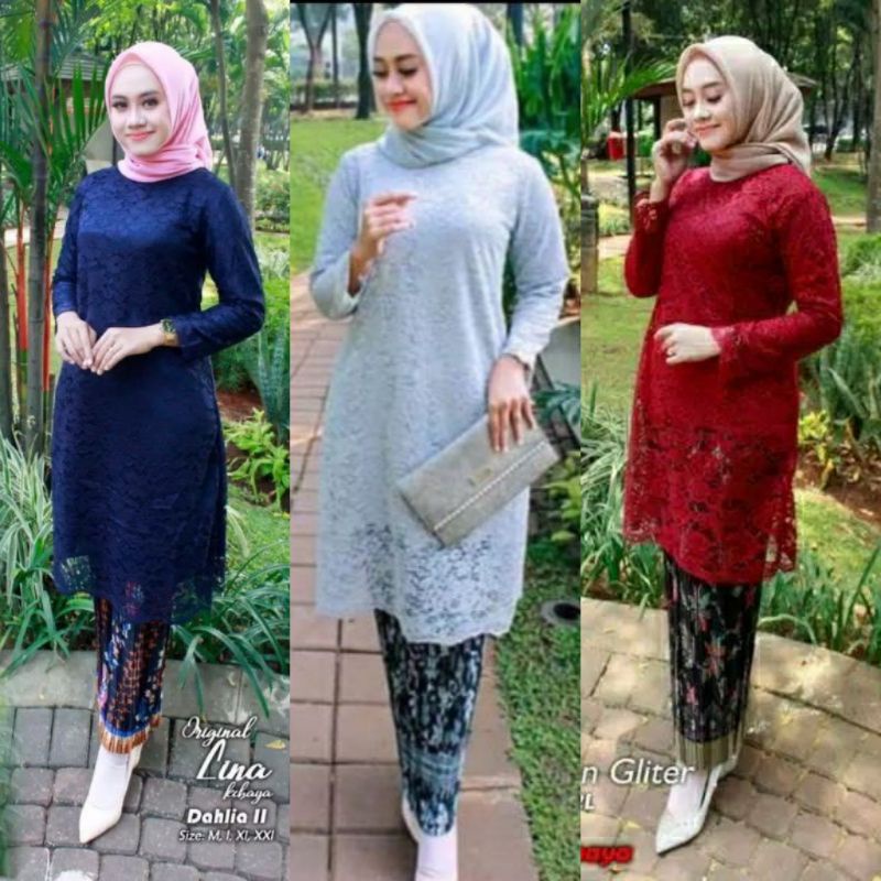 ATASAN KEBAYA BROKAT M-LD.120 JUMBO LILAC SAGE TUNIK PADANG KEBAYA  BRIDESMAID