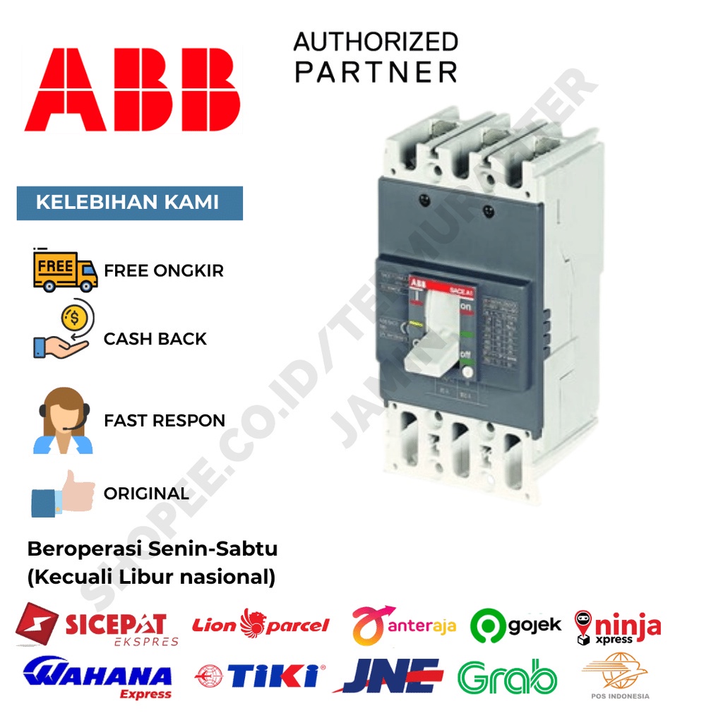 ORIGINAL ABB MCCB A1A 125 TMF 50-500 3P 50A 10KA 1SDA066515R1