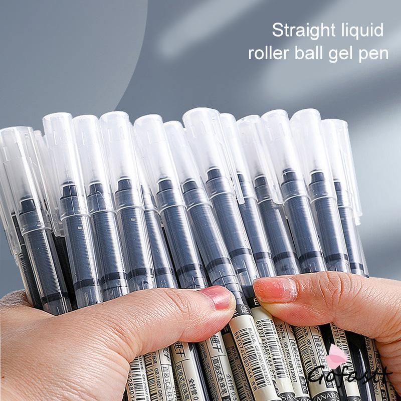 

Pena Tinta Hitam 0.5mm Tip Lurus Cair Roller Ball Pen Kantor Tabung Jarum Penuh Siswa Ujian Gel pena G