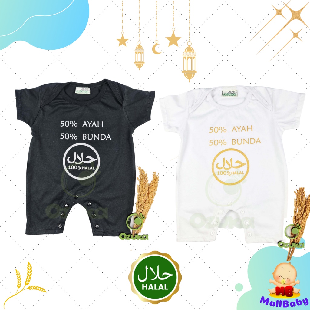 Baju Bayi Laki Laki 100% Halal Ayah Bunda Jumper Bayi Islami Ozuka