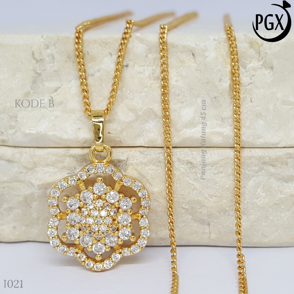 PGX Liontin Kalung Xuping Wanita Aksesoris Fashion Perhiasan Lapis Emas  - I021