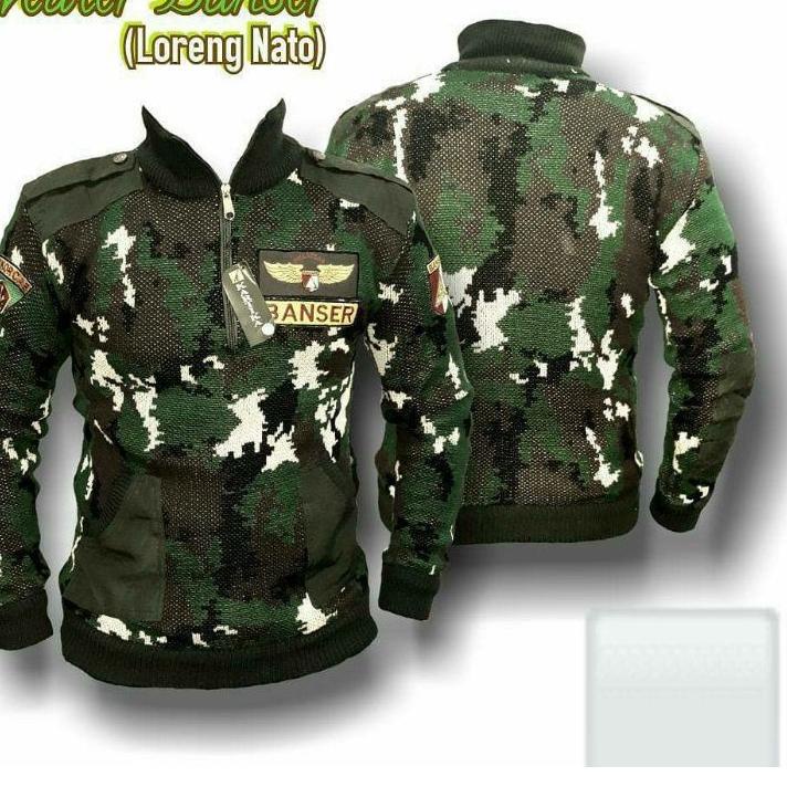 Barang baru--sweter banser tactical loreng baju pakaian banser hangat rajut woll