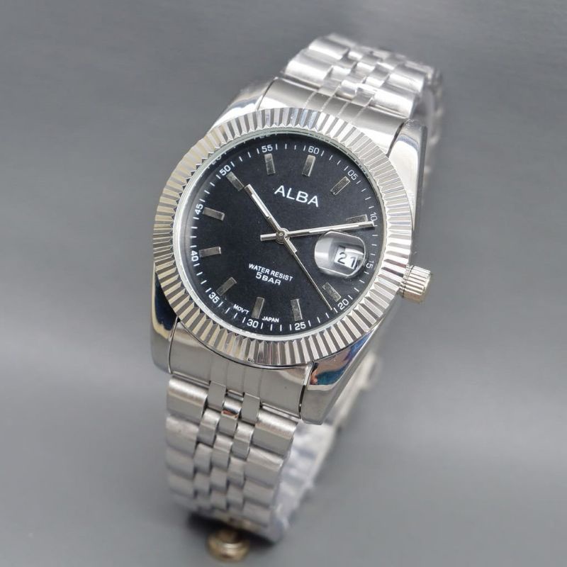 Jam Tangan Wanita Alba Stainliss Steel Kasual Rantai COD