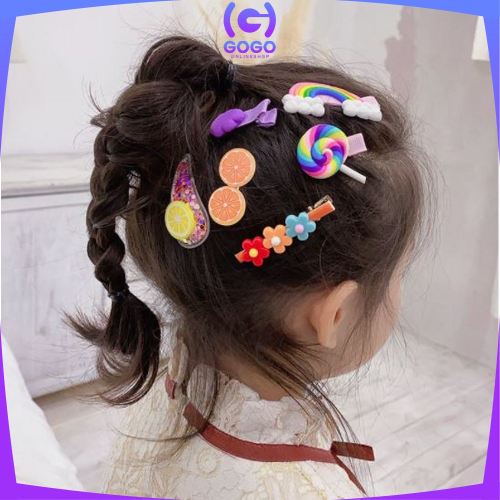 GOGO-C317 Set Jepit Rambut Anak 14 IN 1 / Hair Clip Anak / Jepitan Rambut Anak Perempuan / Jepit Rambut Korea Anak