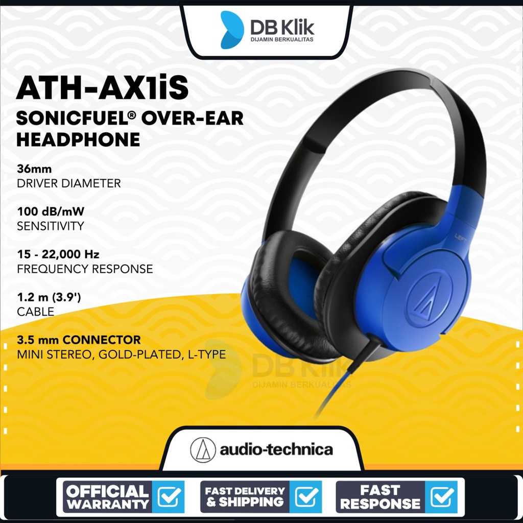 Headphone Audio Technica AX1iS Wired SonicFuel Over-ear - ATH-AX1iS