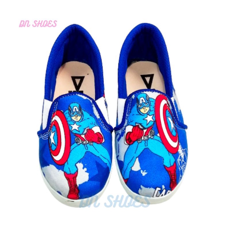 Sepatu Anak Laki laki Sepatu Slip On Anak Karakter Kapten Amrik Navy