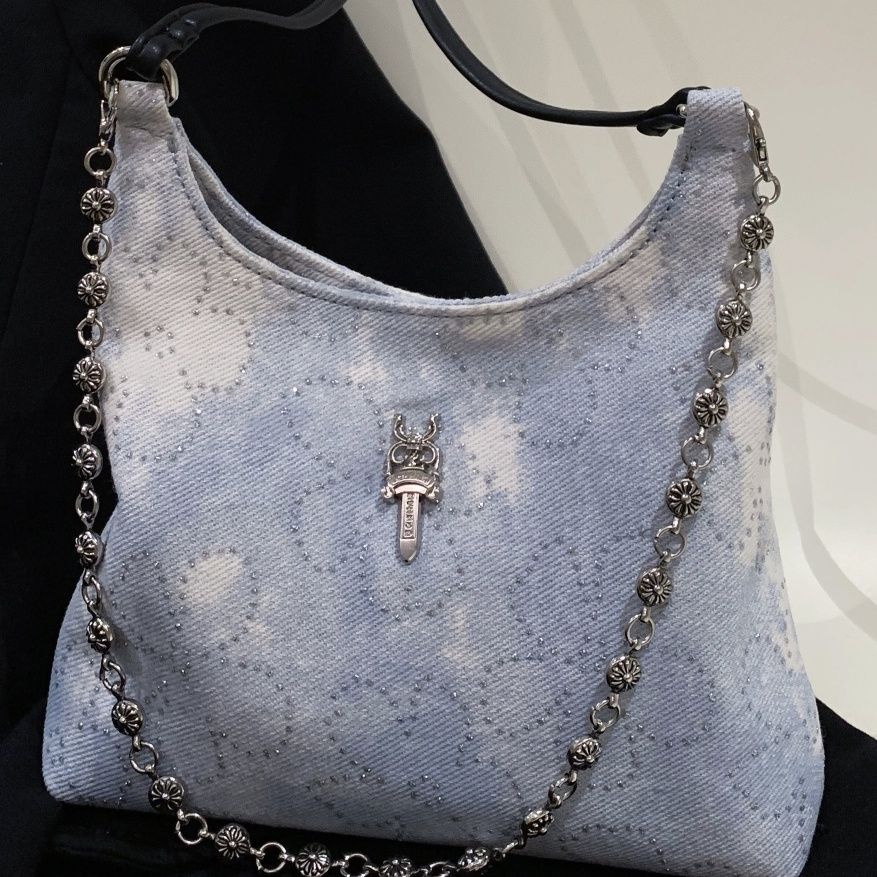 Suhao South Wind Chio2nd Tote Bag Wanita 2022 Serbaguna Baru Musim Panas Kapasitas Besar Denim Satu Bahu Messenger Bag