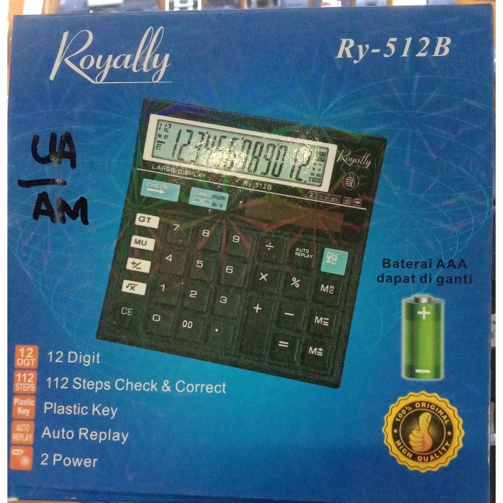 

KALKULATOR ROYALLY TAYPE RY 512 B 12 DIGIT
