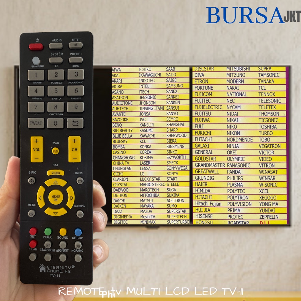 REMOTE TV TABUNG LCD LED SERBAGUNA MULTIFUNGSI TV 11 PENGGANTI REMOT TV YANG RUSAK