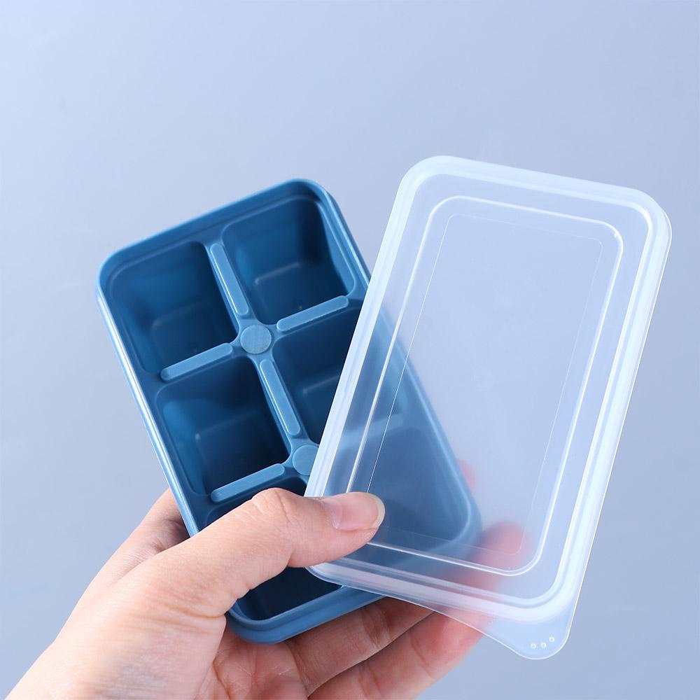 [Elegan] Ice Tray Dengan Tutup Artefak Pembuat Es Bahan Silikon Mudah Dibongkar Pasang Kotak Pembuat Es Buatan Sendiri