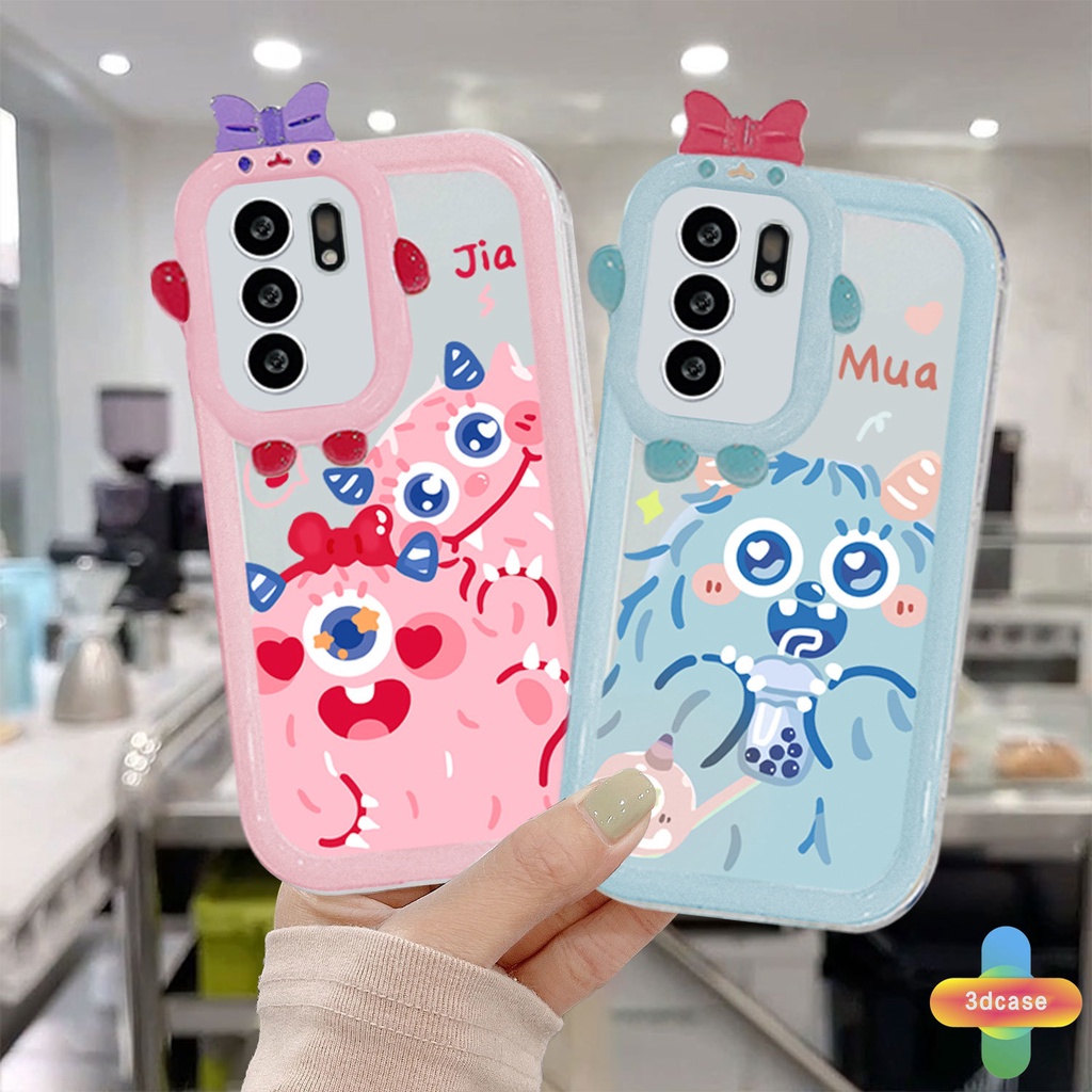 Soft Case OPPO A57 A56 A55 A7 A5 A9 A31 A53 A33 2020 A15 A54 A5S A3S A76 A96 A16 A95 A77S A12 A1K A16E A16K A54S Reno 5 Lite 5F A74 A15S A52 A11K A92 A35 A11 A93 A32 A72 A94 A53S F19 F17 21 PRO A16S A77 A57S A57E Little Monster Lens Anti-fall Case