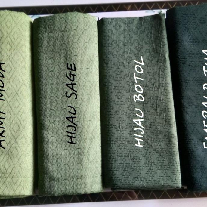 kain dobby polos pekalongan warna armi muda hijau sage hijau botol