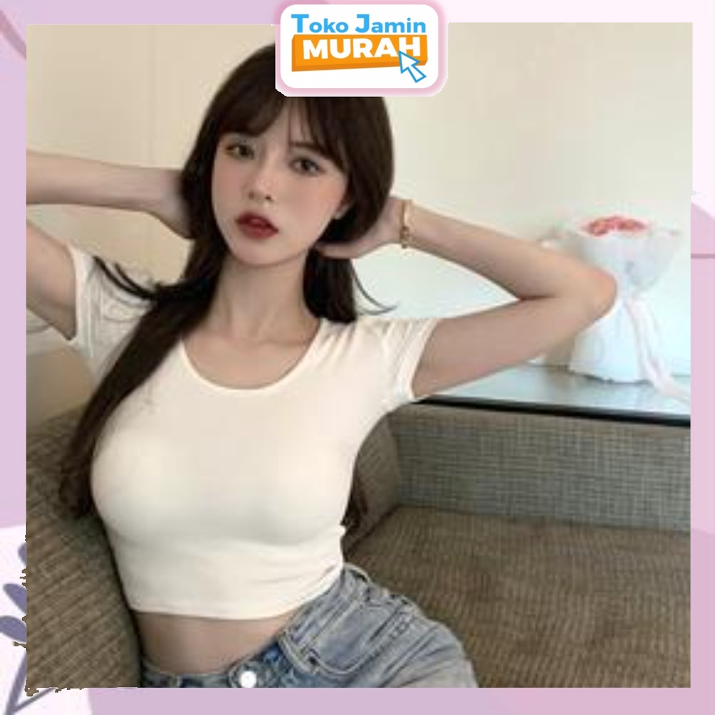 TJM BJ282 Baju Wanita Korean Sexy Crop Top Kaos Crop Tee Baju Atasan Wanita