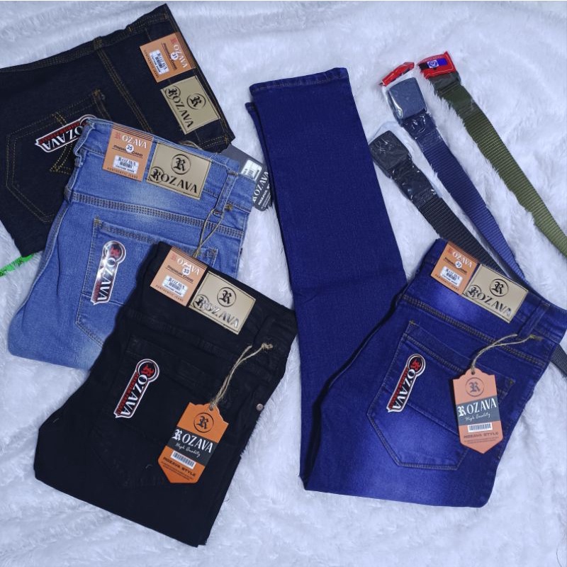 Celana Jeans Panjang Pria Distro Premium Slimfit Pensil Melar Denim Rozava