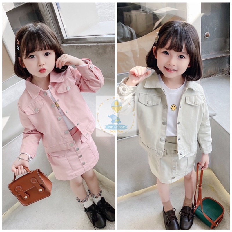 [Mr.Gabor] Setelan lengan panjang dan rok anak perempuan / CARINA SET