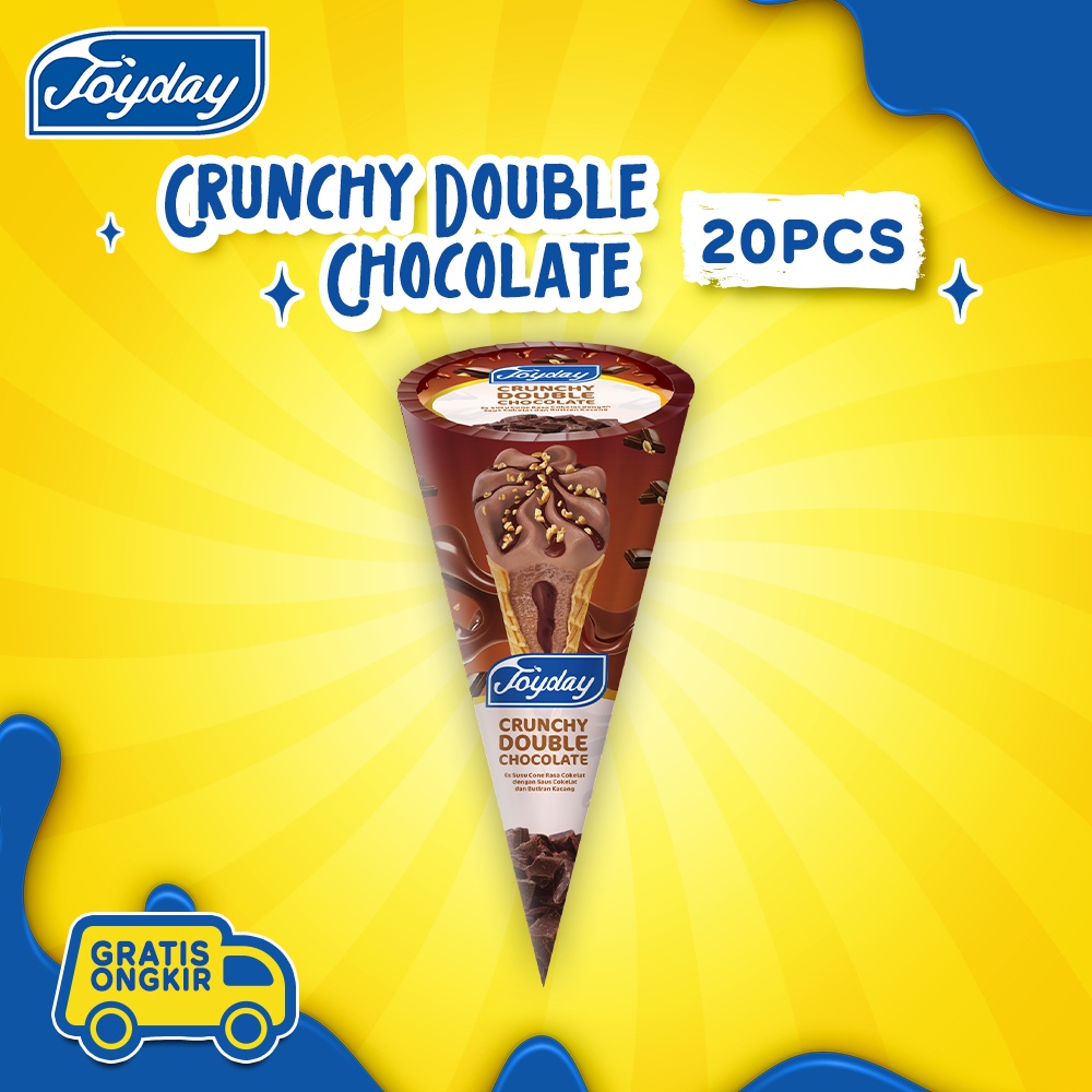 Jual Joyday Ice Cream Crunchy Double Chocolate isi 20pcs Eskrim Cone